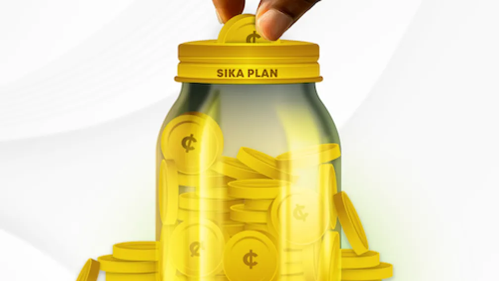 hand putting coin in a jar